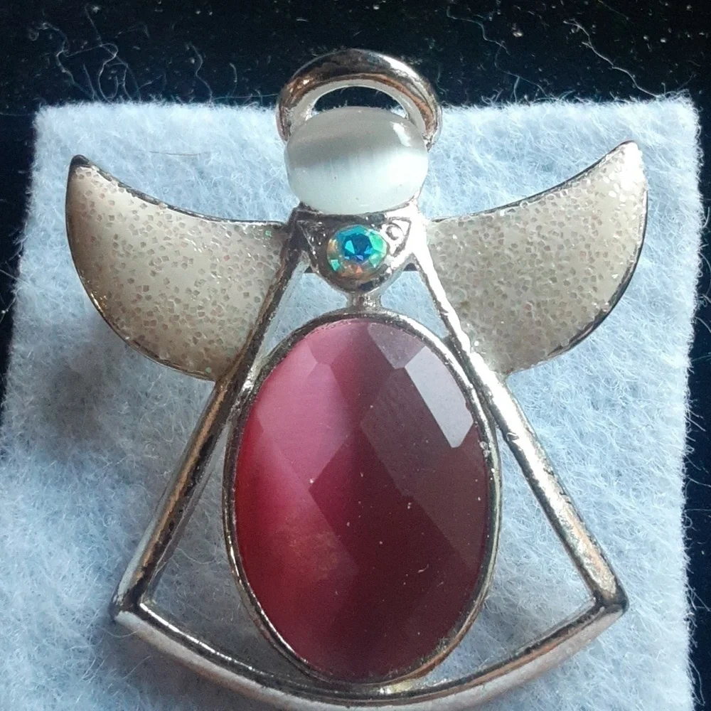 Cute Pink and White Angel Pin.